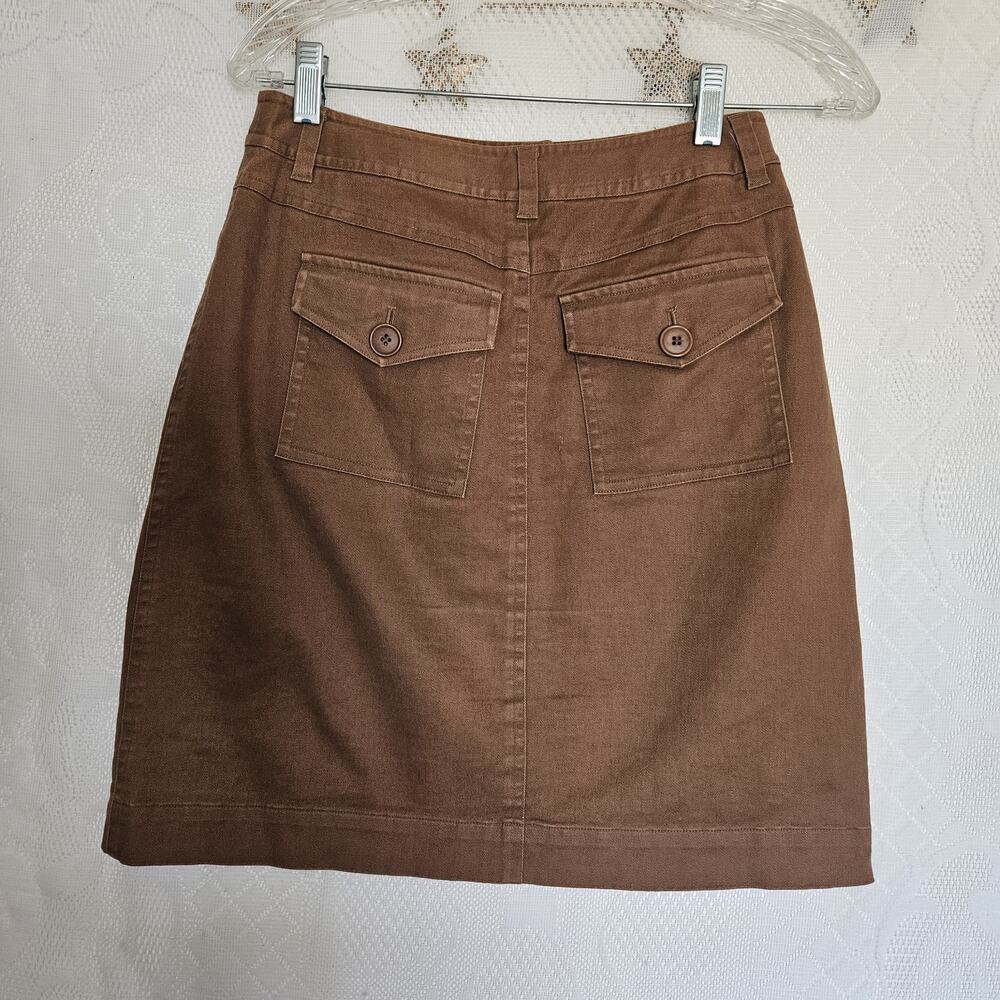 Talbots Petite Size 2 Stretch Linen Blend Brown Shorts Y2K Boho Dark Academia - Picture 2 of 10